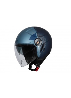 Casco de moto Jet urbano con gafa de sol Origine Alpha Upndown blue matt E2206